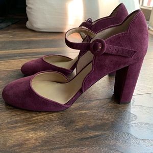 Ann Taylor Wine Suede Heel